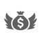 Angel investor, finance capital icon. Gray vector