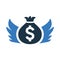 Angel investor, finance capital icon. Vector graphics