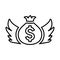 Angel investor, finance capital line icon. outline design