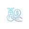 Angel investor tax credits gradient linear vector icon