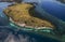 Angel island aerial view in morning, Flores Island, Indonesia