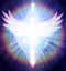 Angel of light and love doing a miracle, rainbow power energy, merkaba, star soul gate, diamond heart