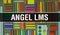 ANGEL LMS text with Back to school wallpaper. ANGEL LMS and School Education background concept. School stationery and ANGEL LMS