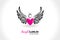 Angel love heart logo vector image