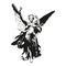 Angel Memorial Monument in Buckingham Palace Stencil black and white