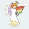 Angel rainbow wings sparkle, Fly to your dream word cartoon  illustration