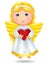 Angel with red heart