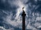 Angel silhouette on Alexander column, Saint Petersburg, Russia a