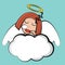 angel sleeping on cloud. Vector illustration decorative design