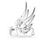 Angel sleeping logo icon vector template