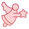 Angel with star color icon. Holy flying man with wing decoration symbol, gradient style pictogram on white background