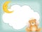 Angel teddy bear on cloud