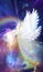 Angel touch, divine intervention, synchronicity, giving blessings, watching over Earth planet in space, orbit, earth healing