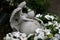 Angel weeping at gravestone