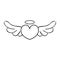 Angel Wings icon vector. Memorial illustration sign. Heart symbol or logo.