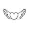 Angel Wings icon vector. Memorial illustration sign. Heart symbol or logo.