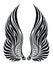 Angel wings isolated on white. Tattoo design