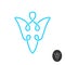 Angel with wings silhouette. Flying angel linear style logo icon