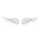 Angel wings vector illustration. Line Art Print. Tattoo. Printable Modern Illustration Decor.