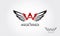 The Angel Wings Vector Logo Illustration. 
