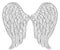 Angel wings in zentangle style for tatoo or t-shirt.