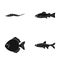 Angelfish, common, barbus, neon.Fish set collection icons in black style vector symbol stock illustration web.