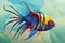 Angelfish watercolor art and illustration created with AI use any kinds of design work