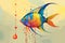 Angelfish watercolor art and illustration created with AI use any kinds of design work