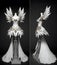 Angelic White Dress With Feather Accents. Generative AI