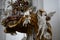 Angels - detail of pulpit in baroque Church, richly decorated pulpit in Basilica St. Martin, Weingarten, Germany