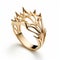 Angels Of Love: 18k Yellow Gold Diamond Ring With Polished Metamorphosis Design