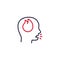anger, angry man line icon