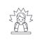 Anger line icon concept. Anger vector linear illustration, symbol, sign