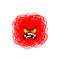 Anger red face. Evil sign. Vector illustration