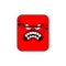 Anger red face icon. Evil worker. Angry red boss. Vector illustration