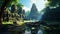 Angkor-Vat temples jungle mystical ruins Digital Art B_003