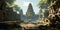 Angkor-Vat temples jungle mystical ruins Digital Art B_008