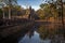 Angkor Wat is a huge Hindu temple complex in Cambodia.