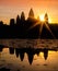 Angkor wat and lake at sunrise,cambodia 2