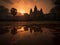 Angkor Wat\\\'s Serene Sunrise Reflection