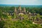 Angkor Wat temple complex, Aerial view. Siem Reap, Cambodia. Largest religious monument in the world 162.6 hectares