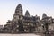 Angkor Wat Temple. Stairs leading to upper galleries and towers of main Temple. Ancient temple complex Angkor Wat in