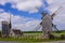 Angla windmills - traditional wooden mills, a popular tourist attraction, Saaremaa island