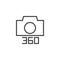 Angle 360 degrees photo camera outline icon