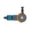 Angle grinder hand technology manufacturing circular tool. Construction flat equipment factory