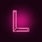 angle ruler neon icon. Elements of Measure set. Simple icon for websites, web design, mobile app, info graphics