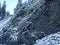 Angled Basalt Formation Covered in Snow