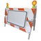 Angled Construction Road Barrier Barricade Sign Blank Copy Space