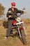 Angled portrait of Bike rider in India