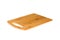 Angled view of a new, empty wooden cutting board, isolated on a white background